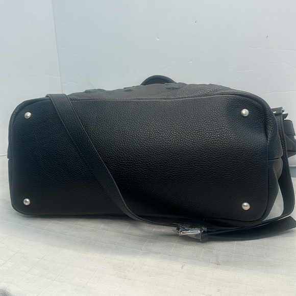 IO PELLE Italian Black Leather Embossed Skull Tote in black - Picture 7 of 15